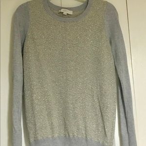 Loft gold and grey sweater